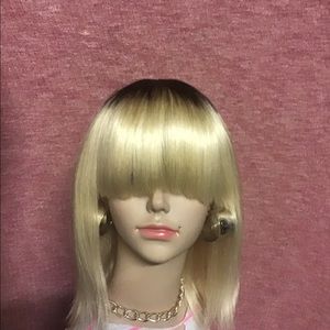 Two-tone Straight Short Bob Remy 150% Density Wig  for Women 14-Inch